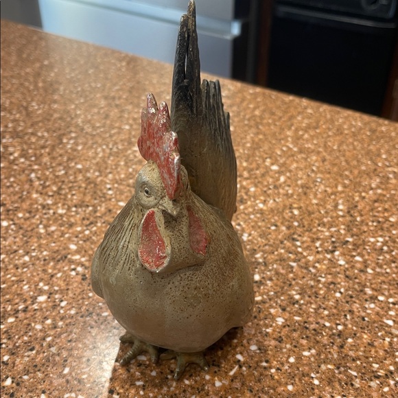 Antique cast-iron Rustic Rooster Figurine - Red and Brown - Picture 2 of 5